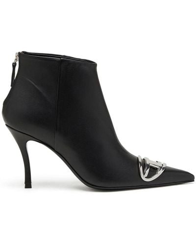 DIESEL D-venus Ab Leather Ankle Boots - Black
