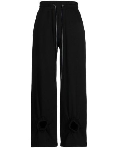 Mostly Heard Rarely Seen Four Ankle Cotton Track Pants - Black