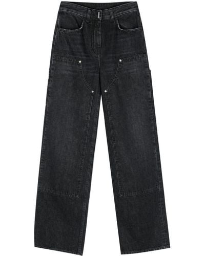 Givenchy Halbhohe Wide-Leg-Jeans - Blau