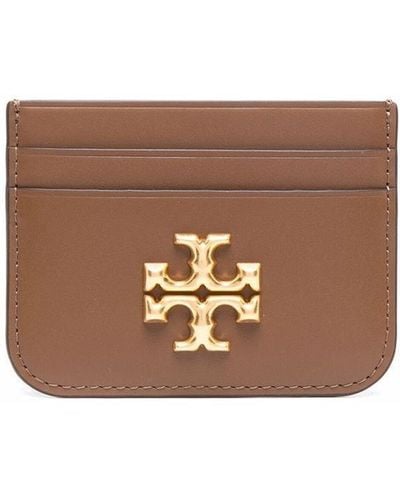 Tory Burch Logo-motif Leather Cardholder - Brown