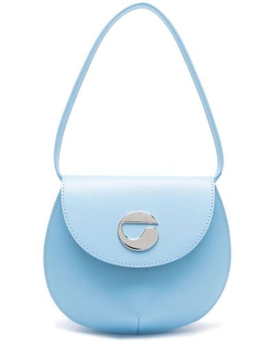 Coperni Logo-plaque Leather Shoulder Bag - Blue
