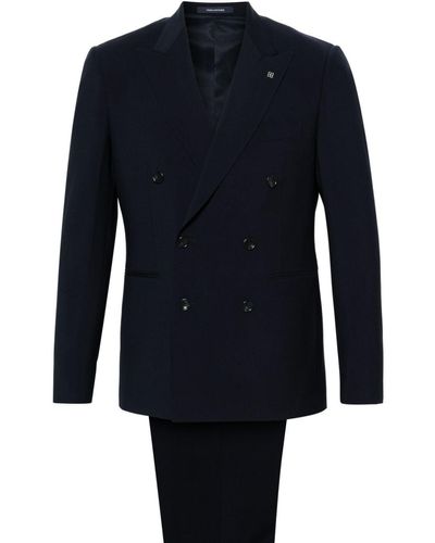 Tagliatore Double-breasted Virgin Wool Suit - Blauw