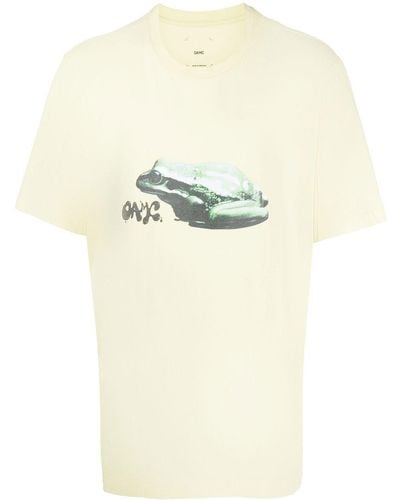 OAMC T-shirt girocollo con stampa grafica - Giallo