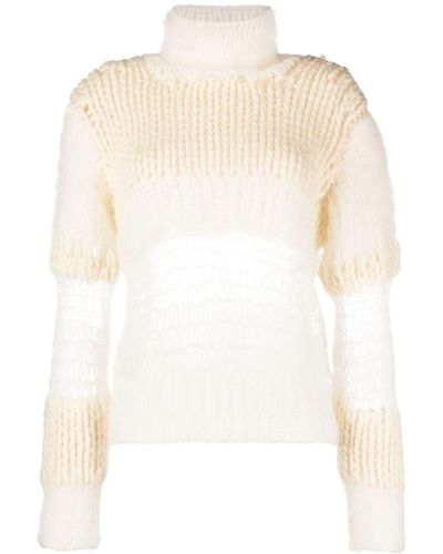 Undercover Textured-knit Mahir Wool-blend Sweater - White