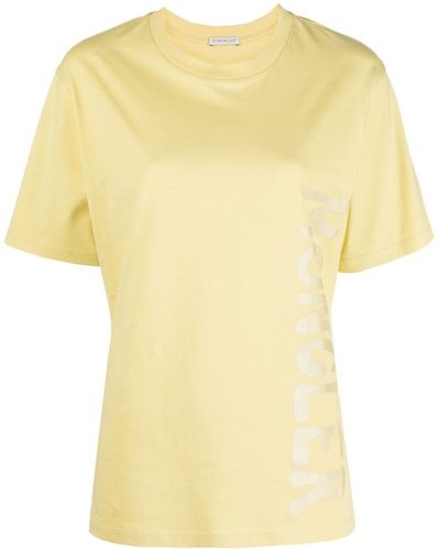 Moncler Logo-print Cotton T-shirt - Yellow