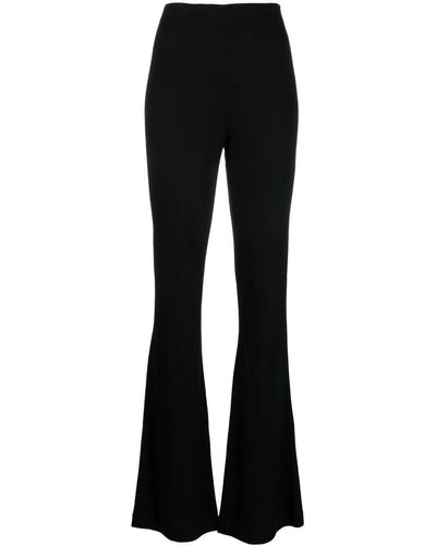 Tibi Flared High-waisted Trousers - Black