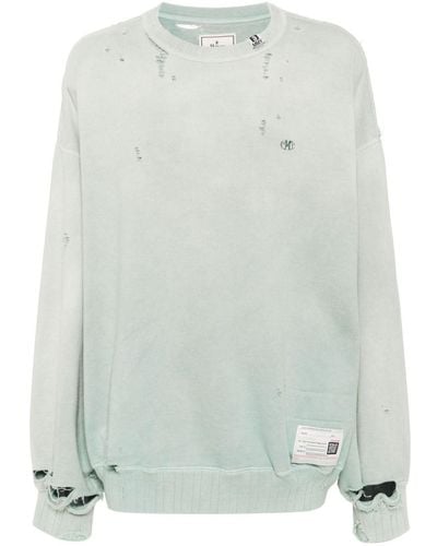 Maison Mihara Yasuhiro Faded-effect Cotton Sweatshirt - Green