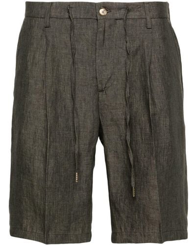 Briglia 1949 Olbias Pleat-detail Linen Shorts - Gray