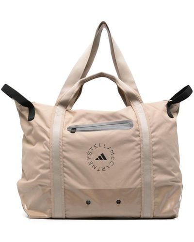 adidas By Stella McCartney Logo-print Duffle Bag - Natural