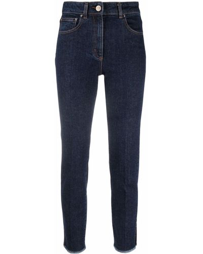 Peserico Mid-rise Skinny Trousers - Blue
