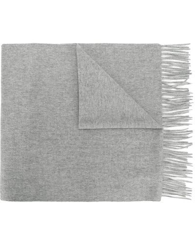 N.Peal Cashmere Large Woven Scarf - Grey