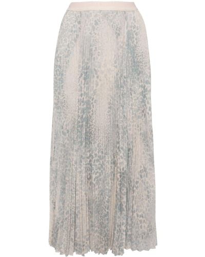 Balenciaga Lace-trim Midi Skirt - Gray