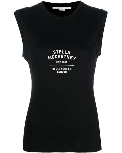 Stella McCartney T-Shirt mit Logo-Print - Schwarz