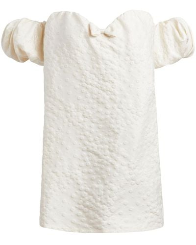 Markarian Robe Brigitte en soie à effet en brocart - Blanc