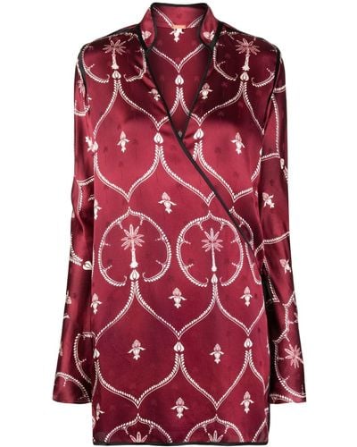 Johanna Ortiz Paisley-print Silk Minidress - Red