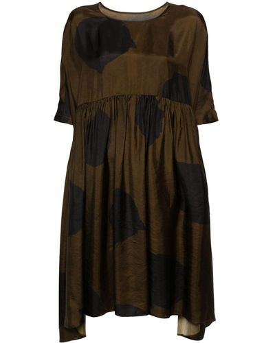 Uma Wang Midi-jurk Met Abstracte Print - Zwart