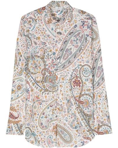 Etro Floral-print Poplin Shirt - ホワイト