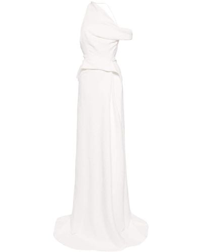 Maticevski Draped One-shoulder Maxi Dress - White