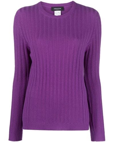 Fabiana Filippi Ribbed-knit Cashmere Jumper - Purple