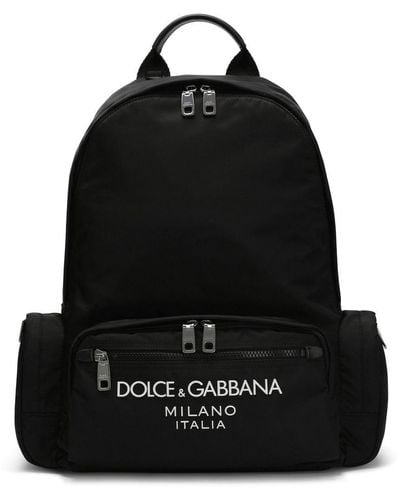 Dolce & Gabbana Rucksack mit Logo-Stempel - Schwarz