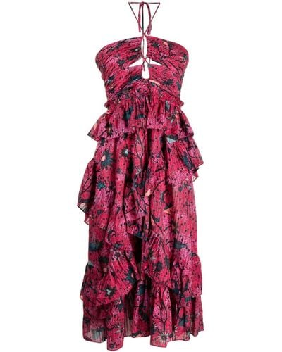 Ulla Johnson Simona Floral-print Dress - Red
