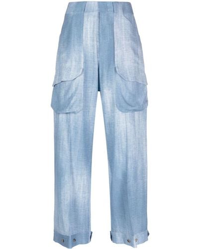 Ermanno Scervino Pantalones ajustados de talle alto - Azul