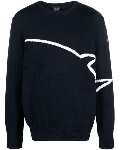 Paul & Shark Trui Met Logopatch - Blauw