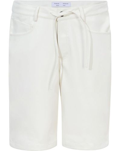 PROENZA SCHOULER WHITE LABEL Faux-leather Knee-length Shorts - White