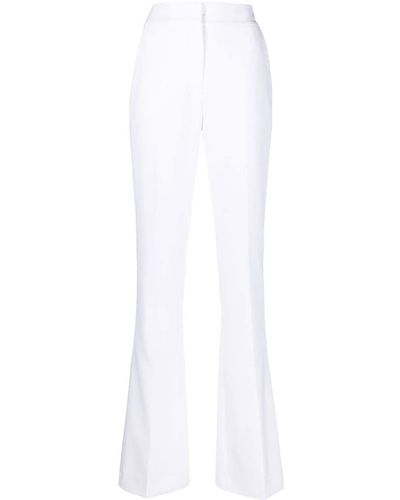 Genny High-waisted Flared Pants - White