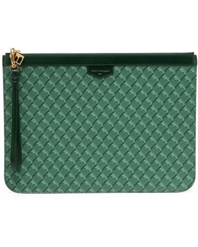 Tammy & Benjamin Pouch Xl Leather Laptop Bag - Green