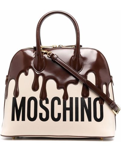 Moschino ロゴ ハンドバッグ - ブラウン