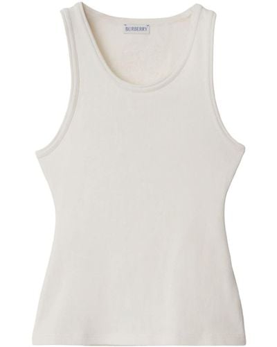 Burberry Ekd-patch Ribbed Tank Top - White
