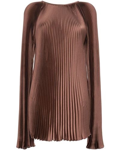 L'idée Fully Pleated Dress - Brown