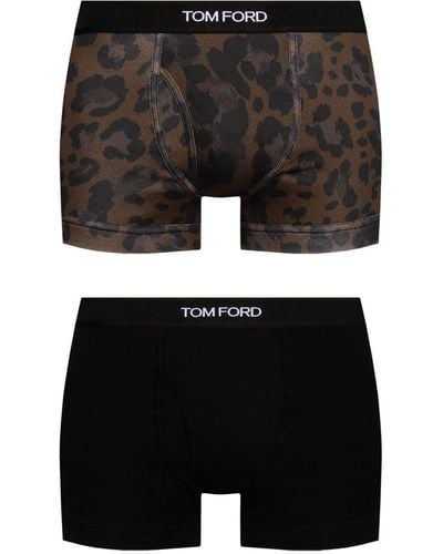 Tom Ford Set aus zwei Shorts mit Logo-Bund - Schwarz