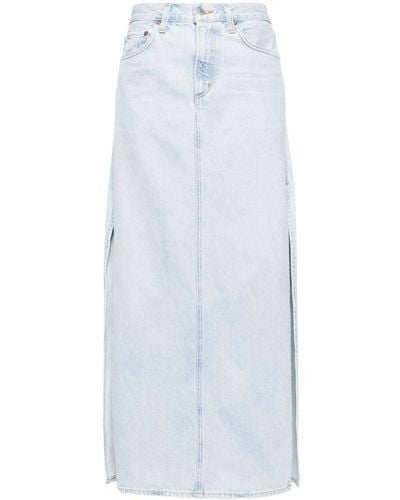 Agolde Astrid Denim Maxi Skirt - Blue