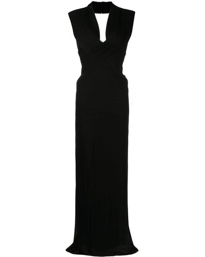 Hervé L. Leroux Open-back Fishtail Gown - Black