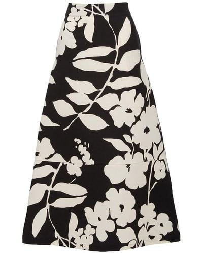 La DoubleJ A-long Floral-print Midi Skirt - Black