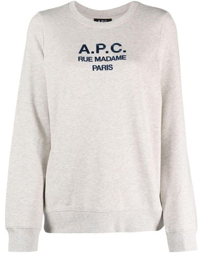 A.P.C. Sweater Met Logoprint - Wit