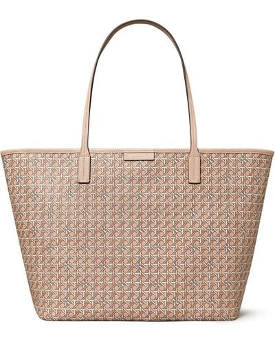 Tory Burch Ever Ready Monogram Tote - Natural