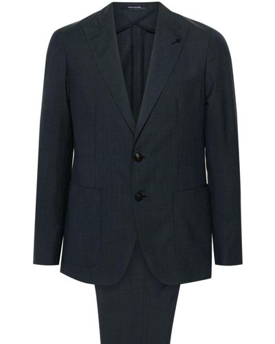 Tagliatore Brooch-detail Virgin-wool Suit - Blue