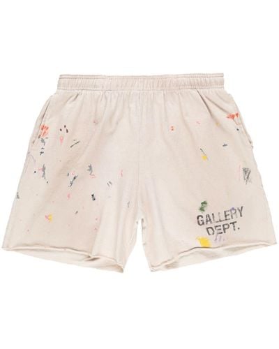 GALLERY DEPT. Insomnia Paint-Splatter Track Shorts - Natural