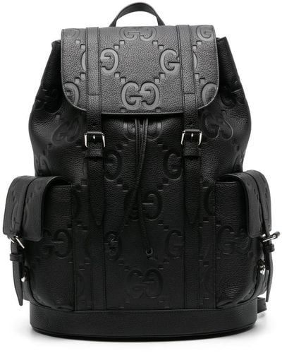 Gucci Jumbo gg Leather Backpack - Black