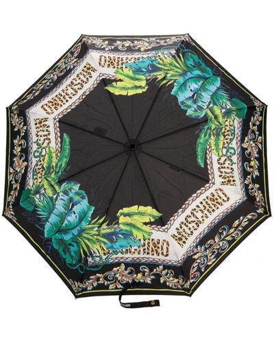 Moschino Mix-printed Foldable Umbrella - Green