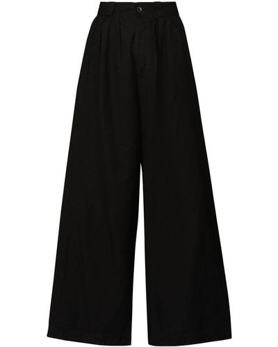 Maison Margiela Wide-leg Linen-blend Pants - Black