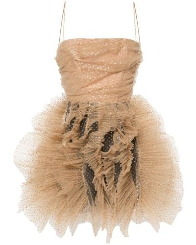 Maria Lucia Hohan Kira Ruffled Tulle Mini Dress - Natural