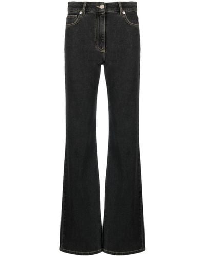 Moschino Jeans Logo-patch High-waisted Straight-leg Jeans - Black