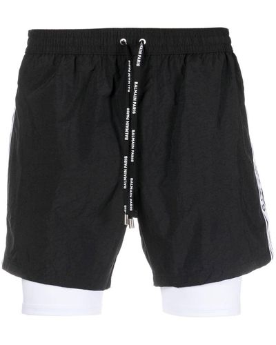 Balmain Shorts im Layering-Look - Schwarz