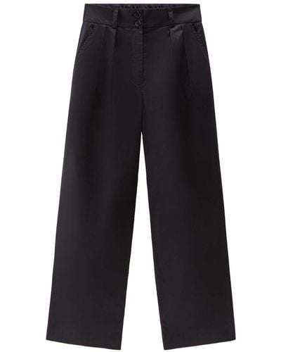 Woolrich Wide-leg Cotton Trousers - Blue