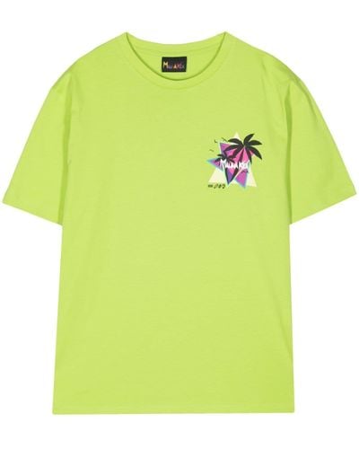 Mauna Kea Sunset Palms Cotton T-shirt - Green