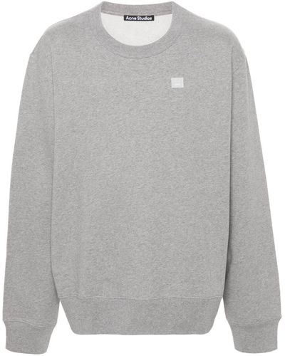 Acne Studios Face-patch Cotton Sweatshirt - Grey